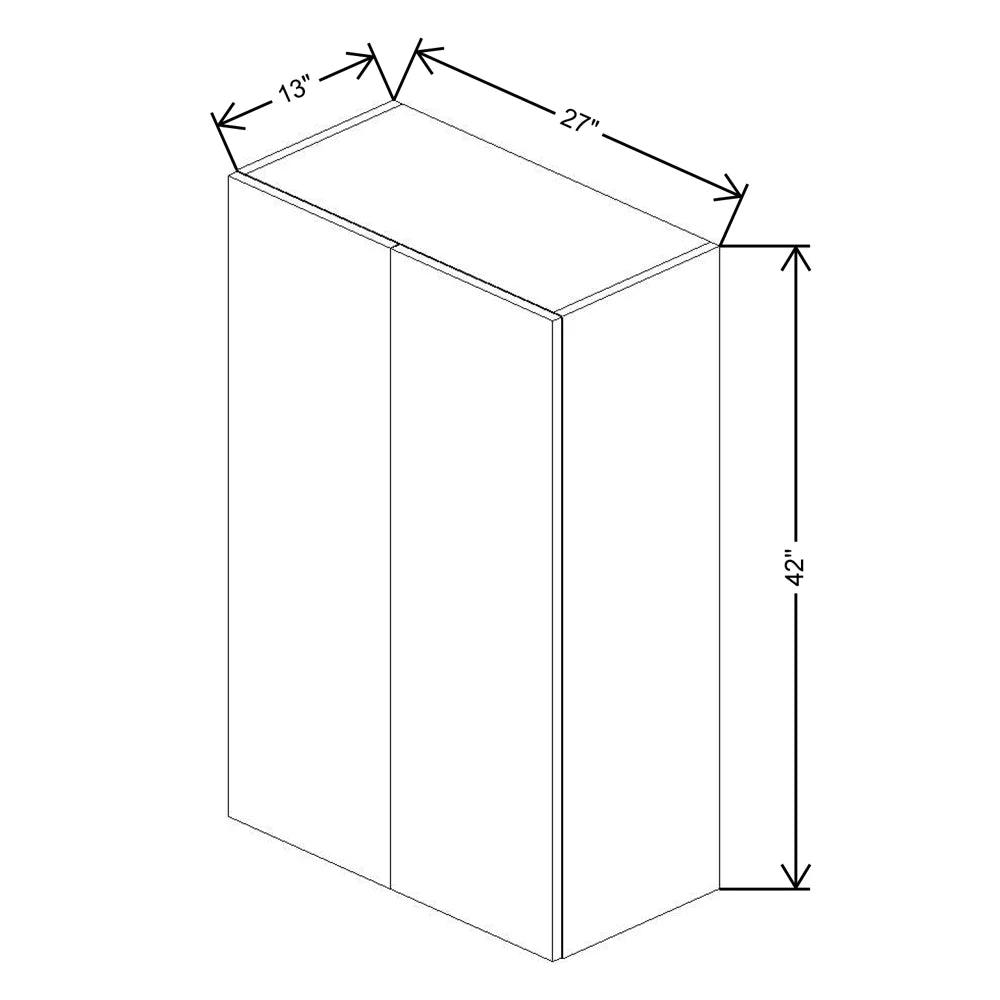 Fabuwood Illume Catalina Como Ash 2 27" W x 42" H x 13" D Double Door Wall Cabinet
