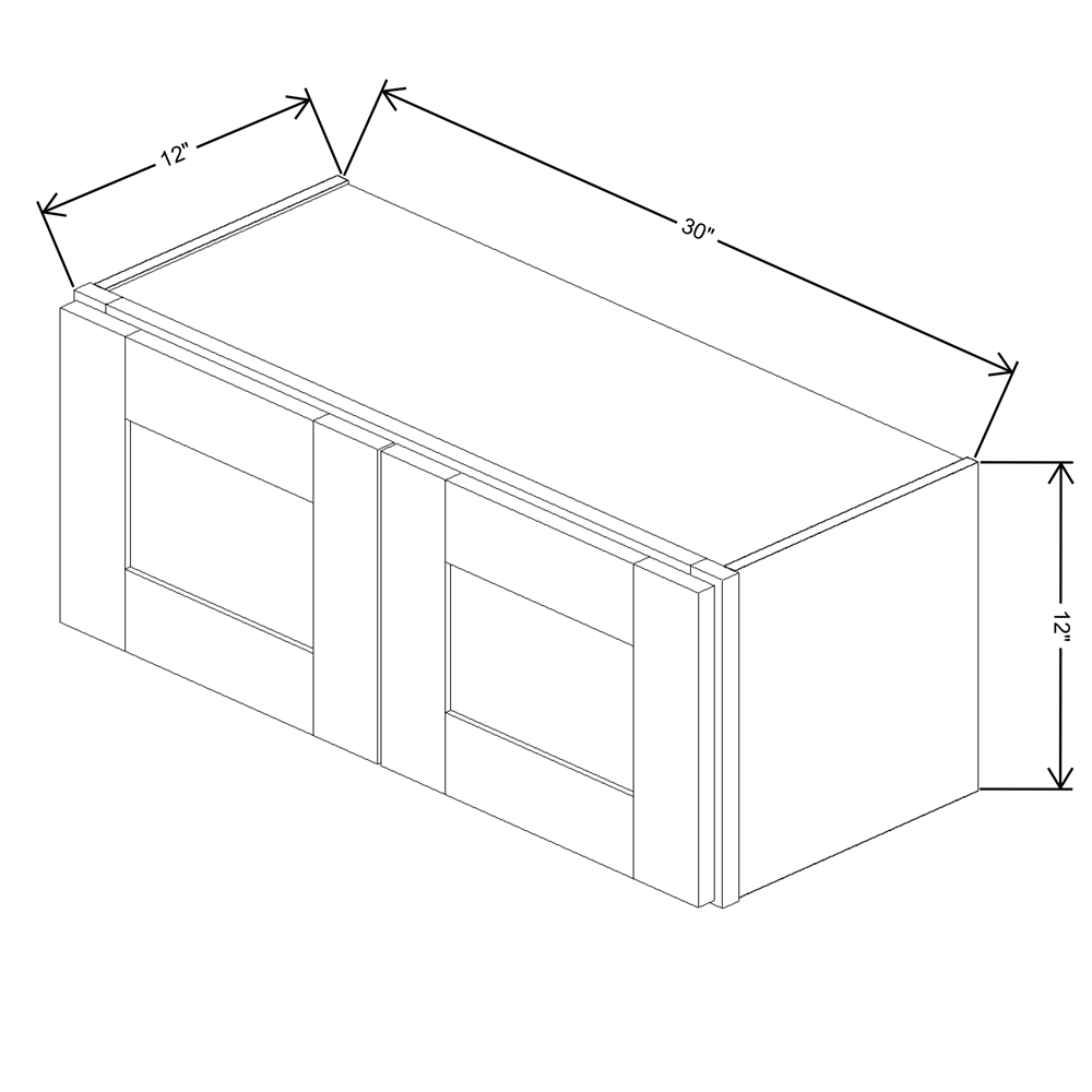 Fabuwood Allure Galaxy Mocha 30" W X 12" H X 12" D Double Door Wall Cabinet - LEFT SIDE (LS) - image 1