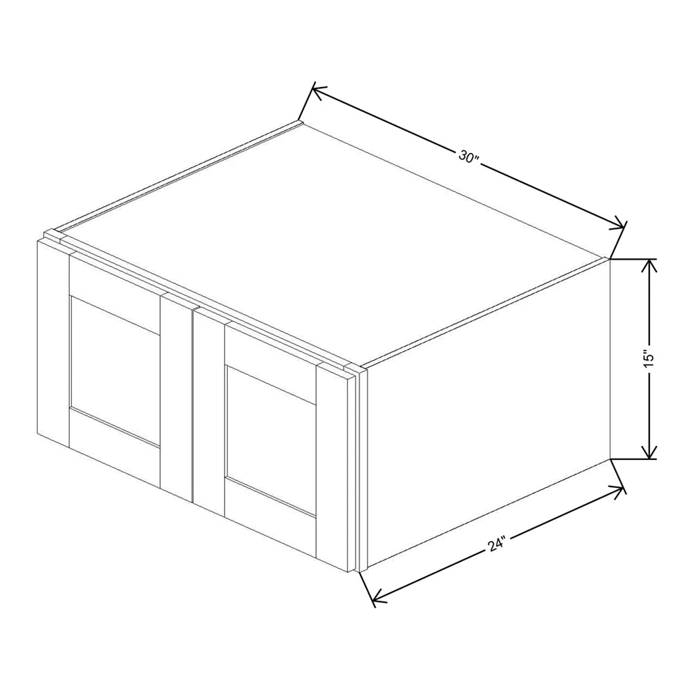 Fabuwood Allure Galaxy Dove 30" W X 15" H X 24" D Double Door Wall Cabinet - LEFT SIDE (L)