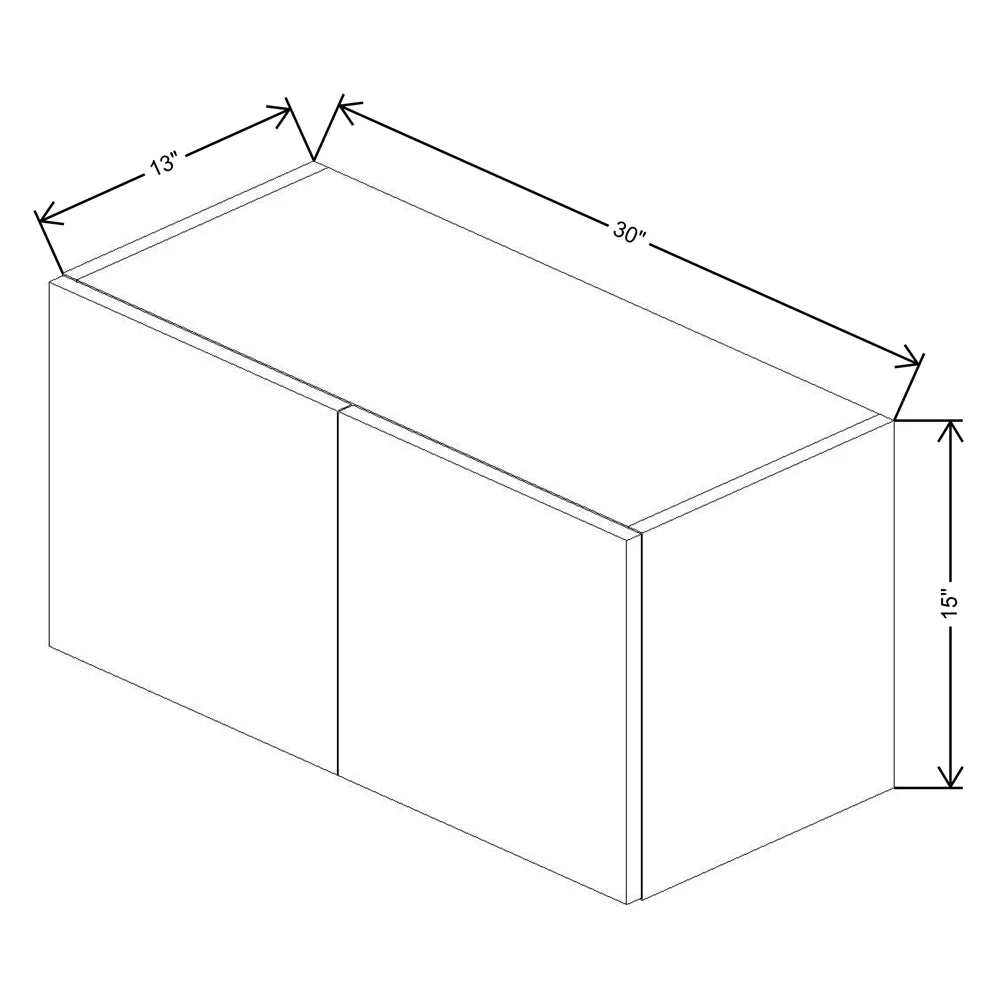 Fabuwood Illume Catalina Bianco Matte 30" W x 15" H x 13" D Double Door Wall Cabinet - image 1