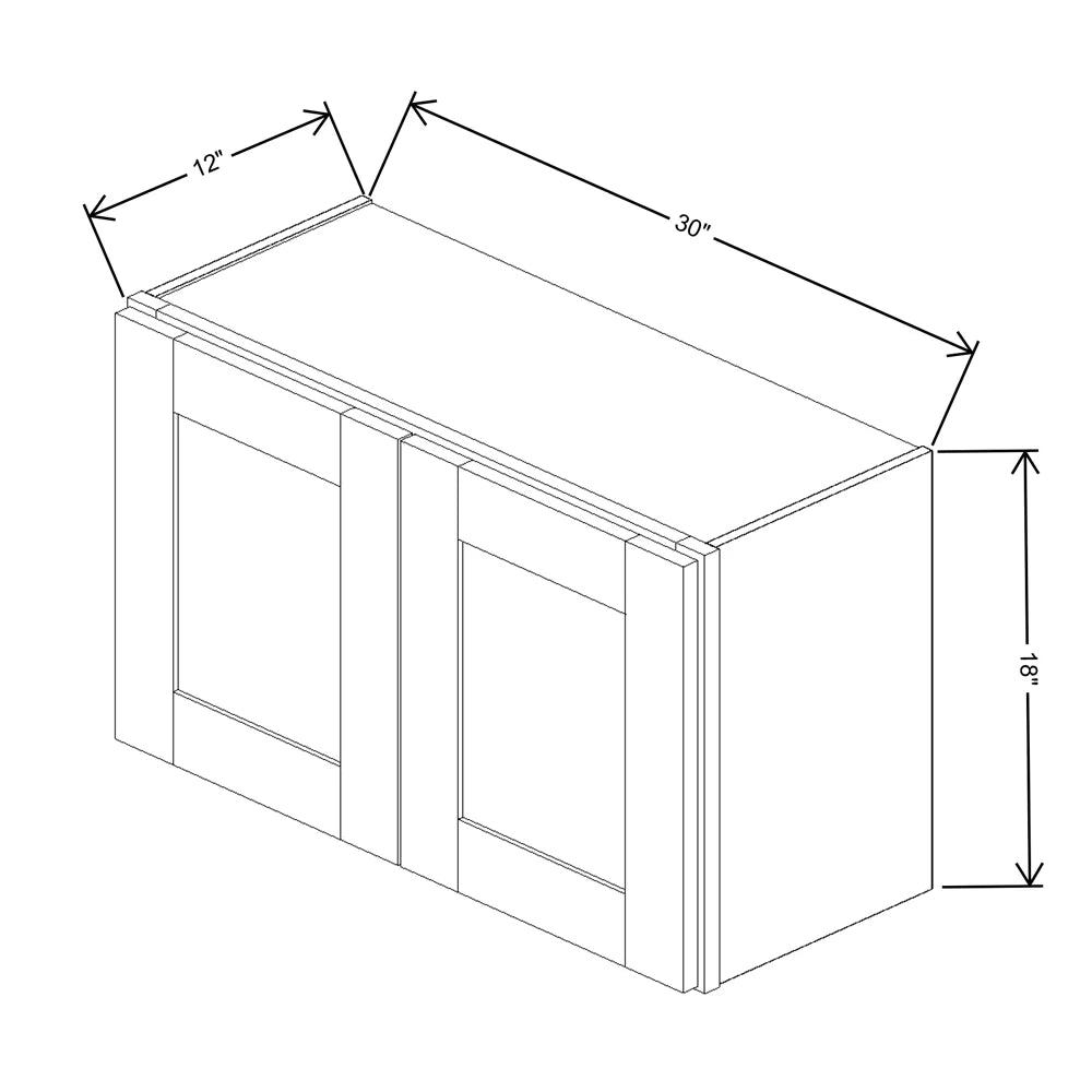 Fabuwood Quest Metro Java 30" W X 18" H X 12" D Double Door Wall Cabinet - NO FINISH