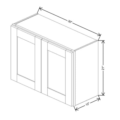 Fabuwood Allure Onyx Frost 30" W X 21" H X 12" D Double Door Wall Cabinet - NO FINISH - image 1