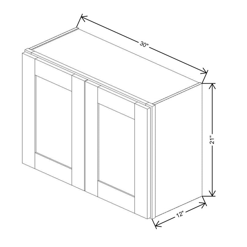 Fabuwood Allure Onyx Frost 30" W X 21" H X 12" D Double Door Wall Cabinet - RIGHT SIDE (R) - image 1