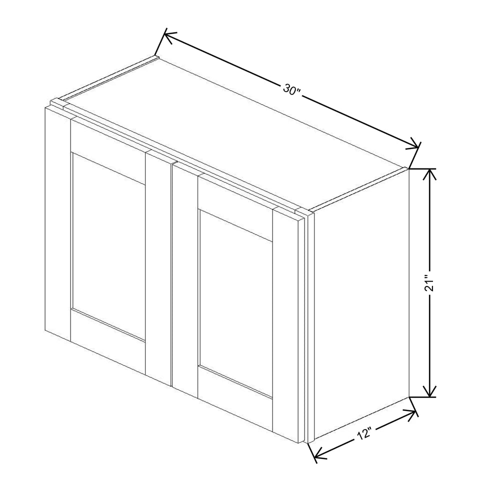 Fabuwood Allure Galaxy Frost 30" W X 21" H X 12" D Double Door Wall Cabinet - BOTH SIDE (BS) - image 1