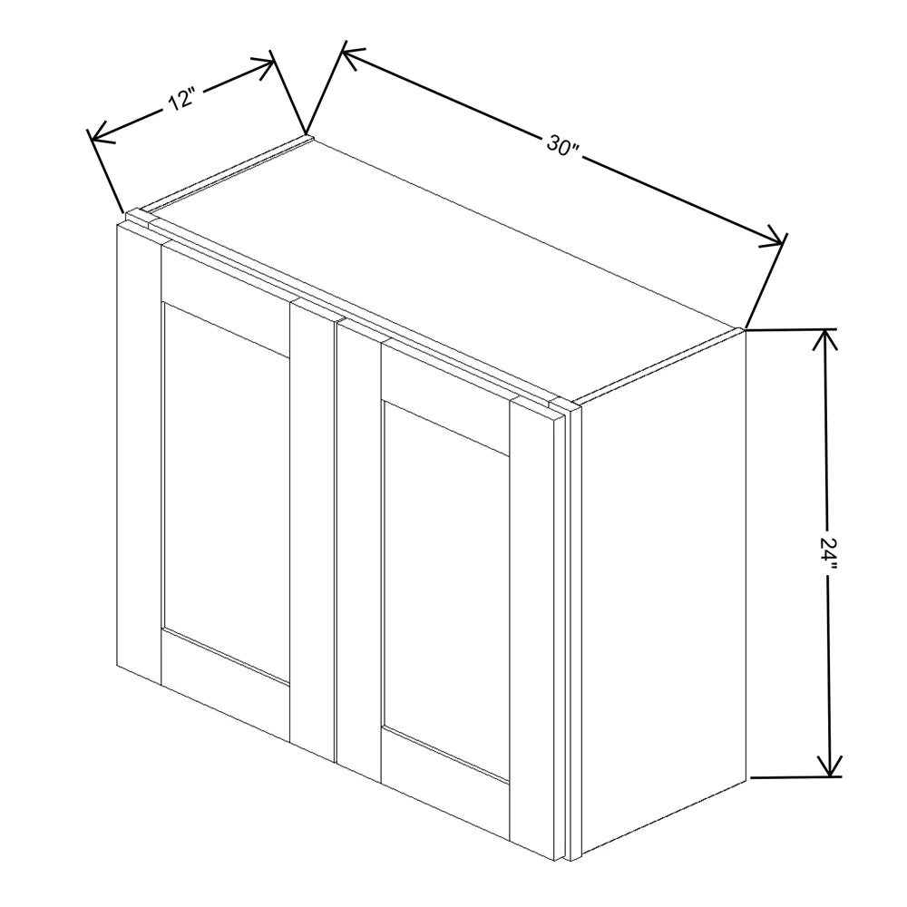 Fabuwood Quest Metro Frost 30" W X 24" H X 12" D Double Door Wall Cabinet - LEFT SIDE (L) - image 1