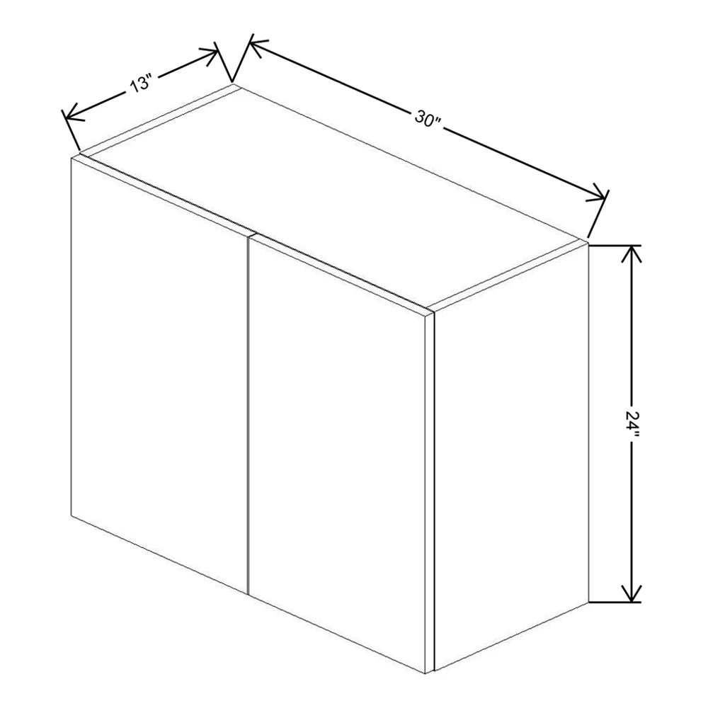 Fabuwood Illume Catalina Bianco Matte 30" W x 24" H x 13" D Double Door Wall Cabinet - image 1