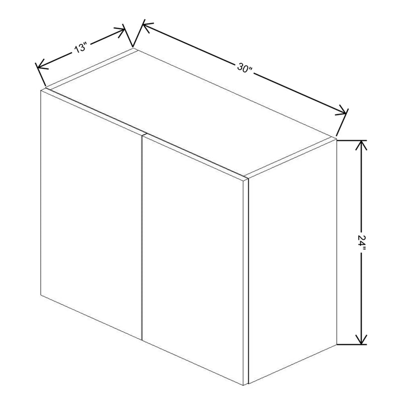 Fabuwood Illume Catalina Bianco Matte 30" W x 24" H x 13" D Double Door Wall Cabinet - image 1