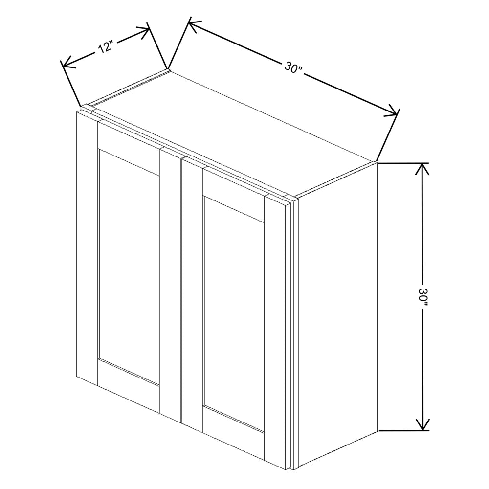 Fabuwood Allure Galaxy Dove 30" W X 30" H X 12" D Double Door Wall Cabinet - LEFT SIDE (L)