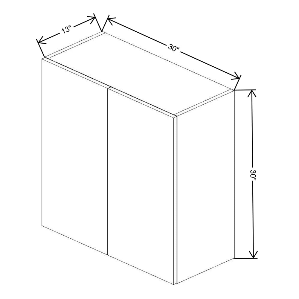 Fabuwood Illume Catalina Bianco Matte 30" W x 30" H x 13" D Double Door Wall Cabinet