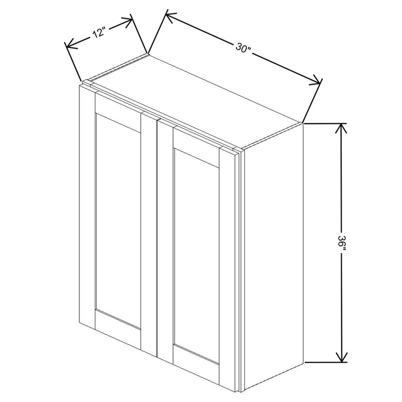 Fabuwood Allure Onyx Frost 30" W X 36" H X 12" D Double Door Wall Cabinet - BOTH SIDE (BS) - image 1