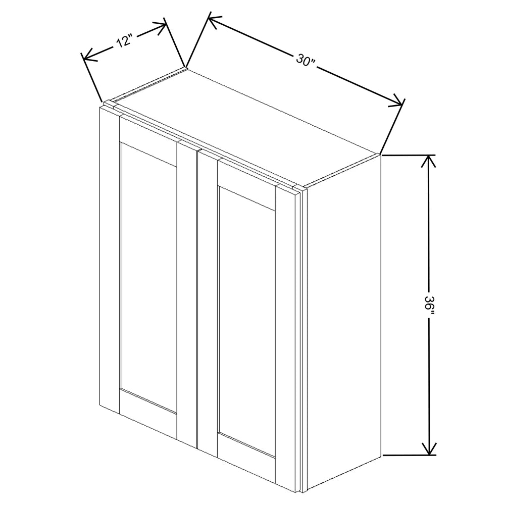 Fabuwood Allure Onyx Horizon 30" W X 36" H X 12" D Double Door Wall Cabinet - RIGHT SIDE (R) - image 1