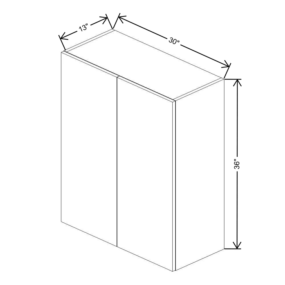 Fabuwood Illume Tuscany Muratti 4 30" W x 36" H x 13" D Double Door Wall Cabinet