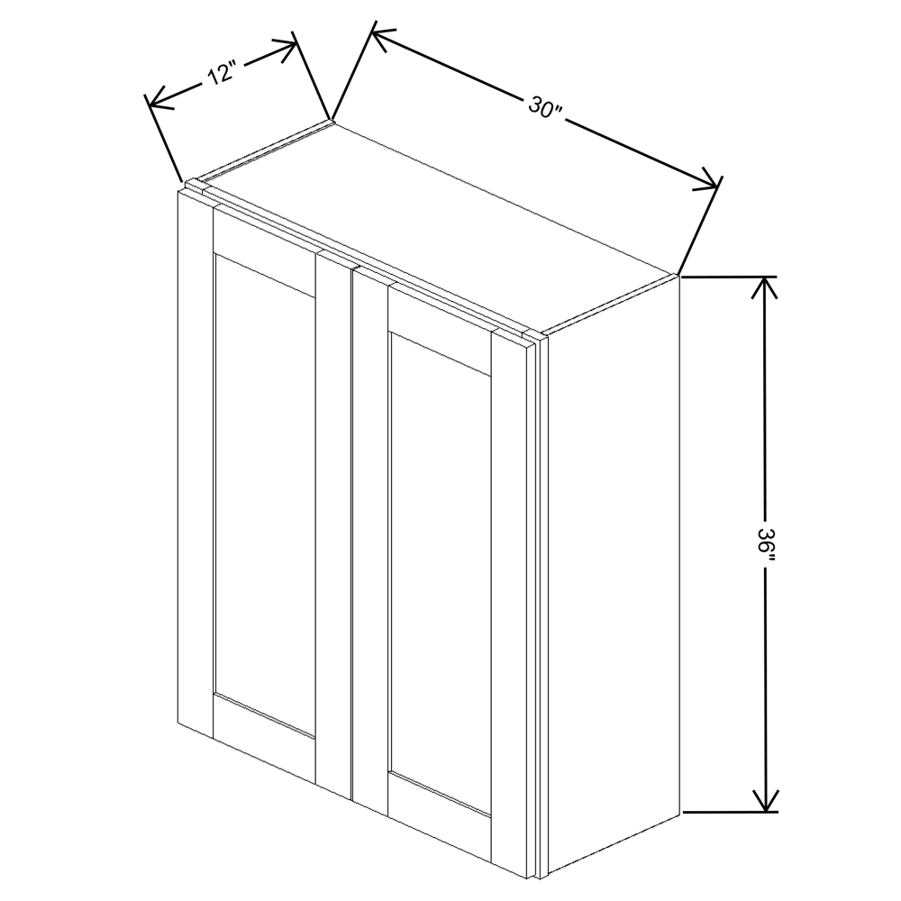 Fabuwood Allure Galaxy Mocha 30" W X 36" H X 12" D Double Door Wall Cabinet - LEFT SIDE (LS) - image 1