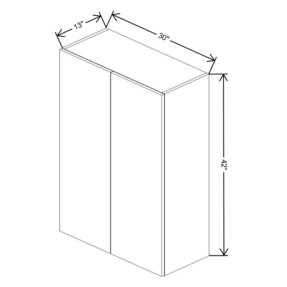 Fabuwood Illume Tuscany Olmo 3 30" W x 42" H x 13" D Double Door Wall Cabinet - image 1