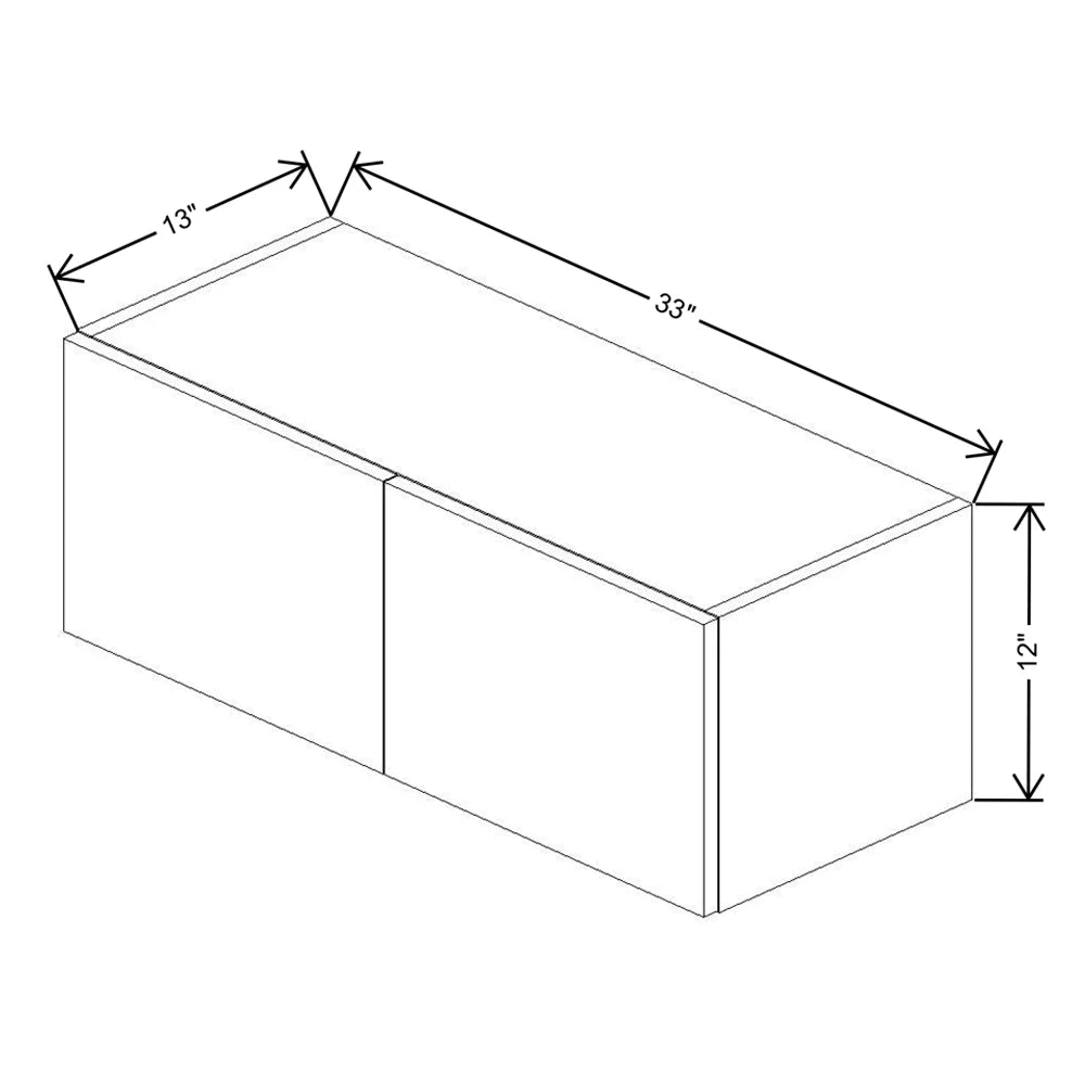 Fabuwood Illume Catalina Bianco Matte 33" W x 12" H x 13" D Double Door Wall Cabinet