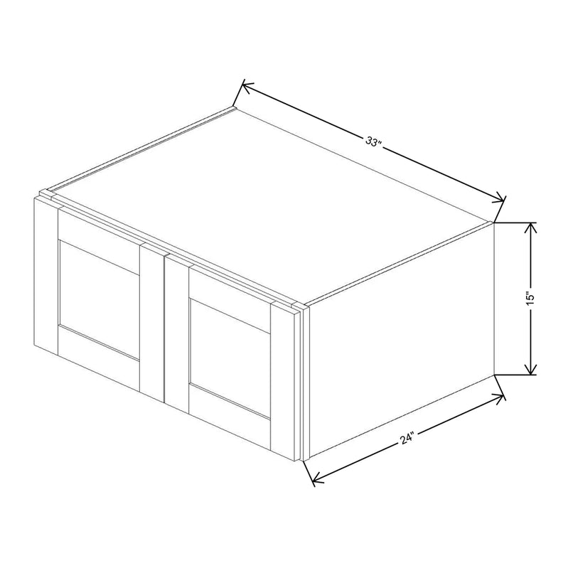 Fabuwood Quest Metro Frost 33" W X 15" H X 24" D Double Door Wall Cabinet - NO FINISH - image 1