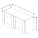 Fabuwood Allure Galaxy Mocha 33" W X 15" H X 12" D Double Door Wall Cabinet - LEFT SIDE (LS) - image 1