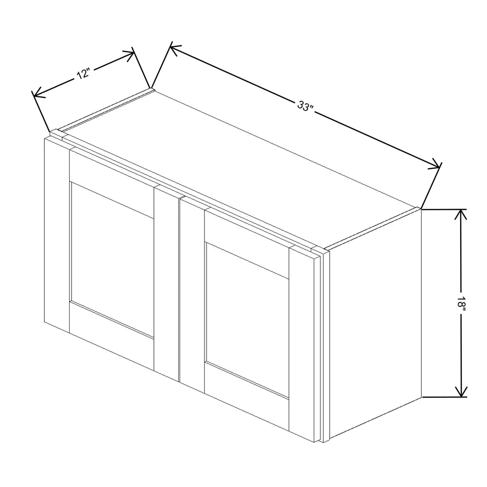 Fabuwood Quest Metro Frost 33" W X 18" H X 12" D Double Door Wall Cabinet - NO FINISH