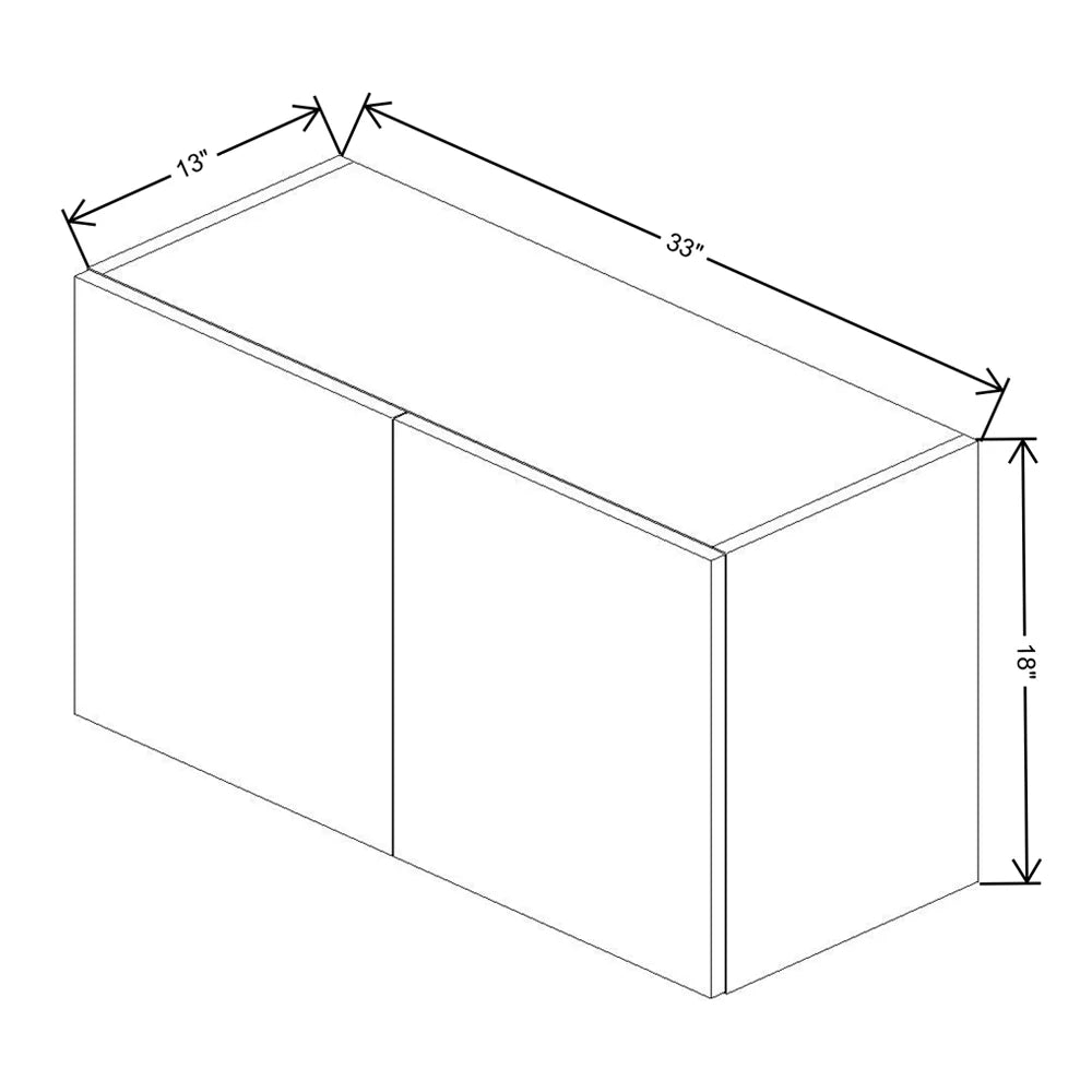 Fabuwood Illume Catalina Bianco Matte 33" W x 18" H x 13" D Double Door Wall Cabinet