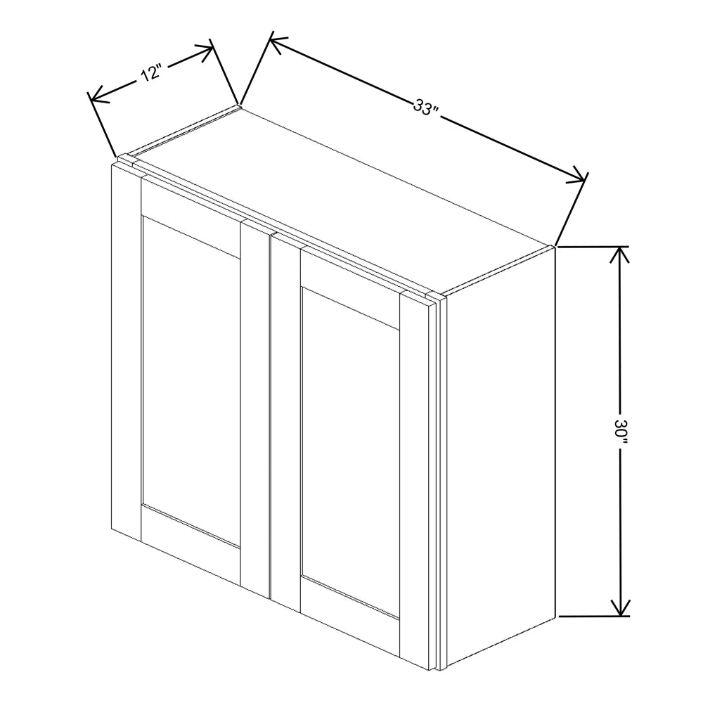 Fabuwood Allure Galaxy Dove 33" W X 30" H X 12" D Double Door Wall Cabinet - LEFT SIDE (L) - image 1