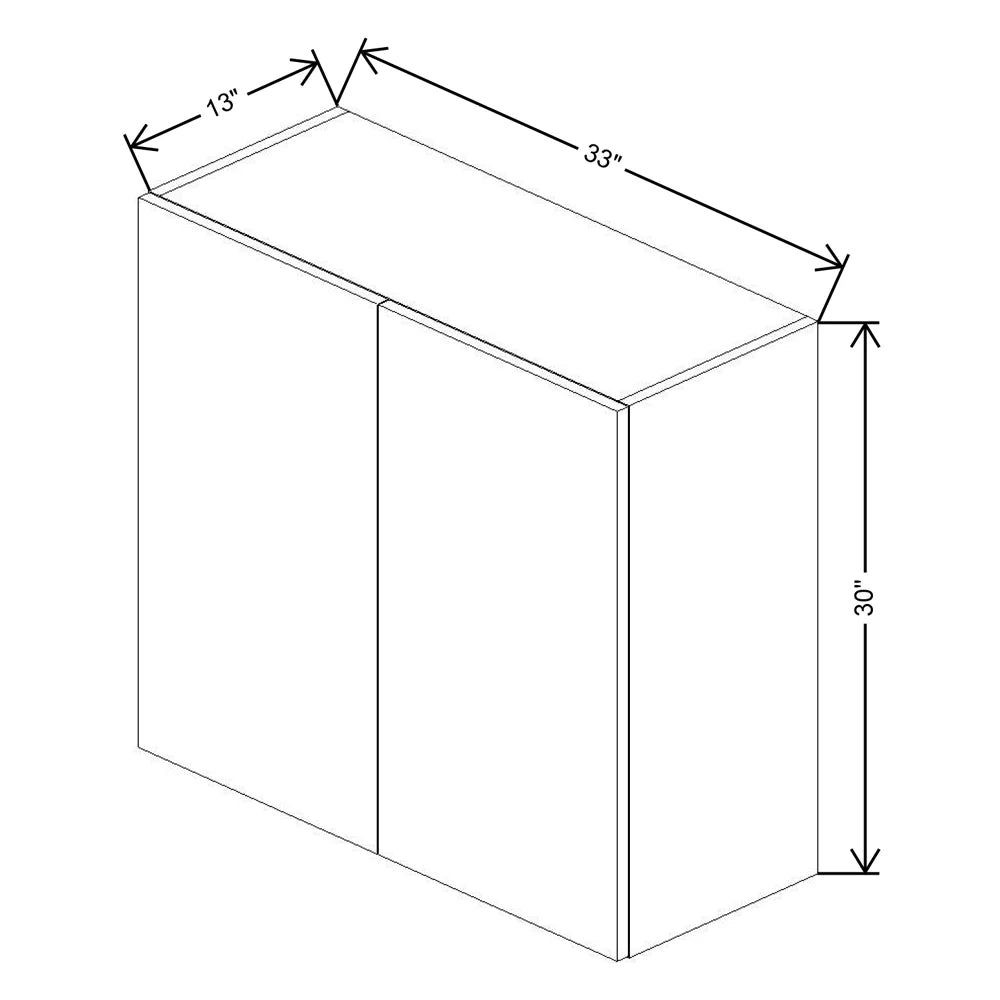 Fabuwood Illume Tuscany Olmo 3 33" W x 30" H x 13" D Double Door Wall Cabinet - image 1