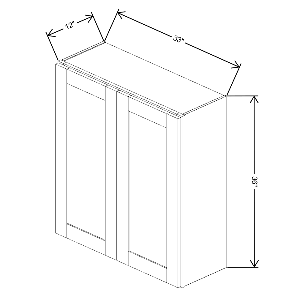 Fabuwood Allure Galaxy Mocha 33" W X 36" H X 12" D Double Door Wall Cabinet - BOTH SIDE (BS)