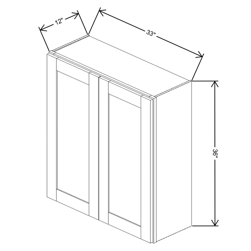 Fabuwood Quest Discovery Frost 33" W X 36" H X 12" D Double Door Wall Cabinet - LEFT SIDE (L) - image 1