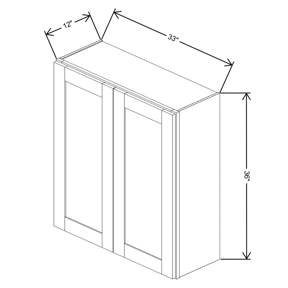 Fabuwood Allure Galaxy Nickel 33" W X 36" H X 12" D Double Door Wall Cabinet - BOTH SIDE (BS) - image 1