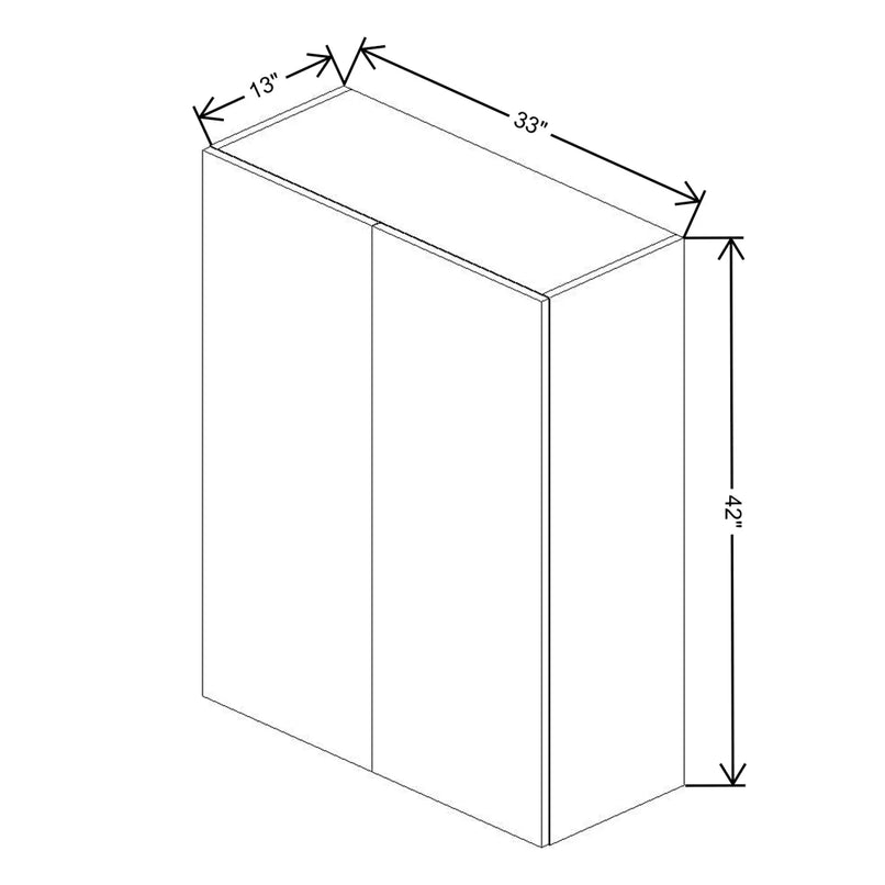 Fabuwood Illume Catalina Carbone Matte 33" W x 42" H x 13" D Double Door Wall Cabinet - image 1