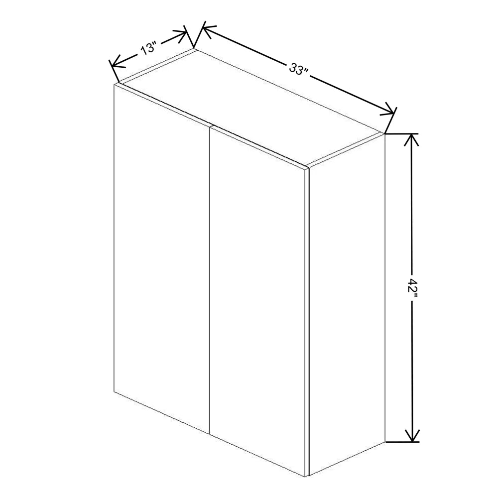 Fabuwood Illume Catalina Grigio Gloss 33" W X 42" H X 13" D Double Door Wall Cabinet - image 1