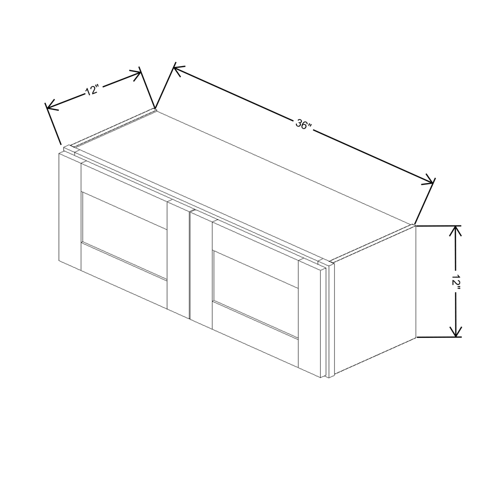 Fabuwood Allure Galaxy Mocha 36" W X 12" H X 12" D Double Door Wall Cabinet - BOTH SIDE (BS)