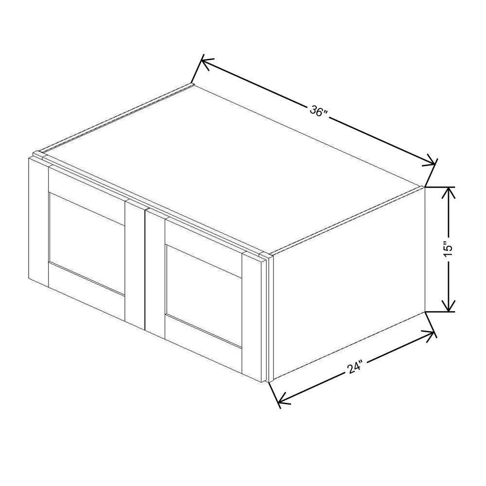 Fabuwood Allure Galaxy Frost 36" W X 15" H X 24" D Double Door Wall Cabinet - LEFT SIDE (L)