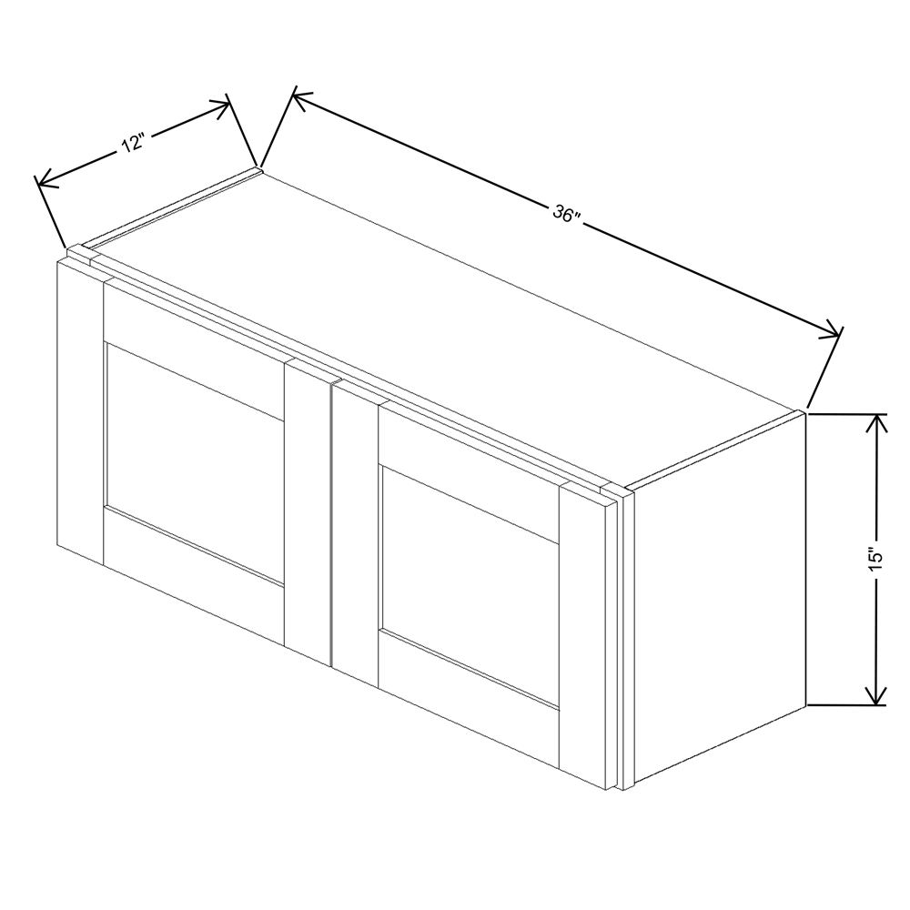 Fabuwood Allure Galaxy Mocha 36" W X 15" H X 12" D Double Door Wall Cabinet - LEFT SIDE (LS) - image 1