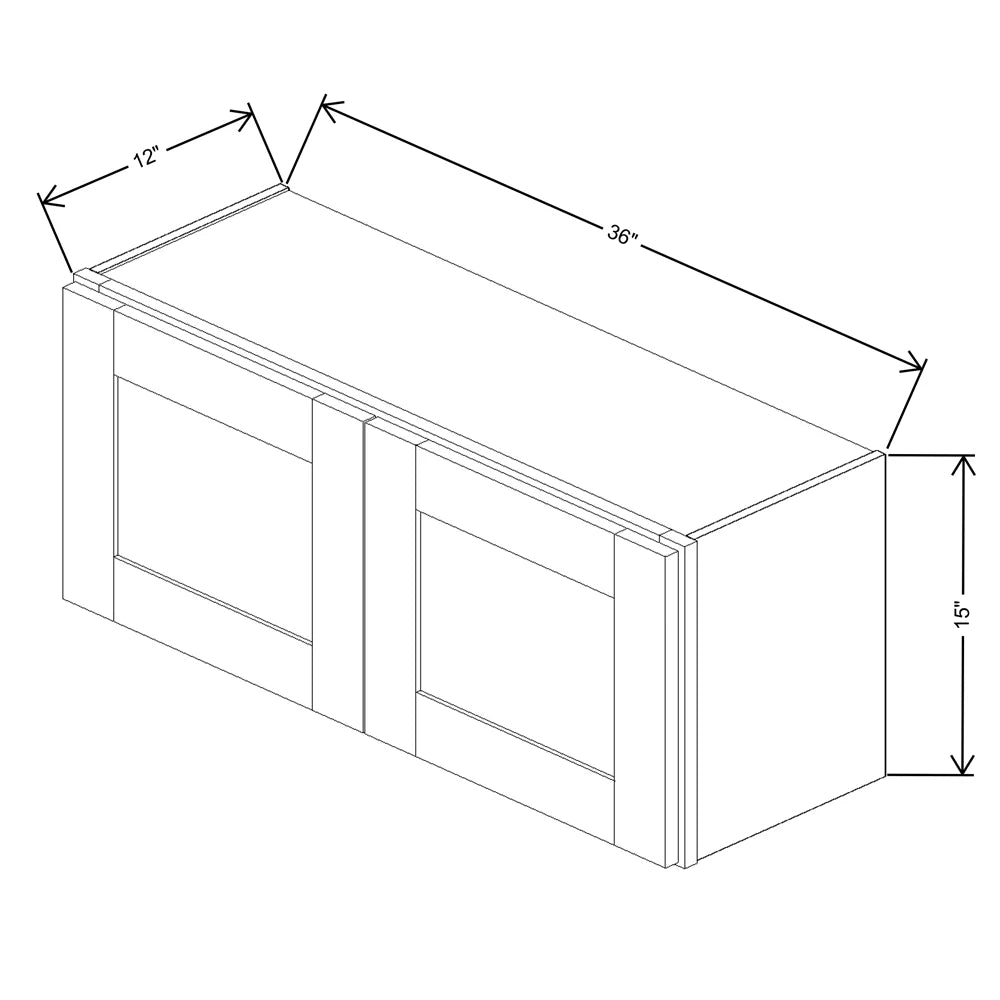 Fabuwood Allure Galaxy Dove 36" W X 15" H X 12" D Double Door Wall Cabinet - LEFT SIDE (L) - image 1
