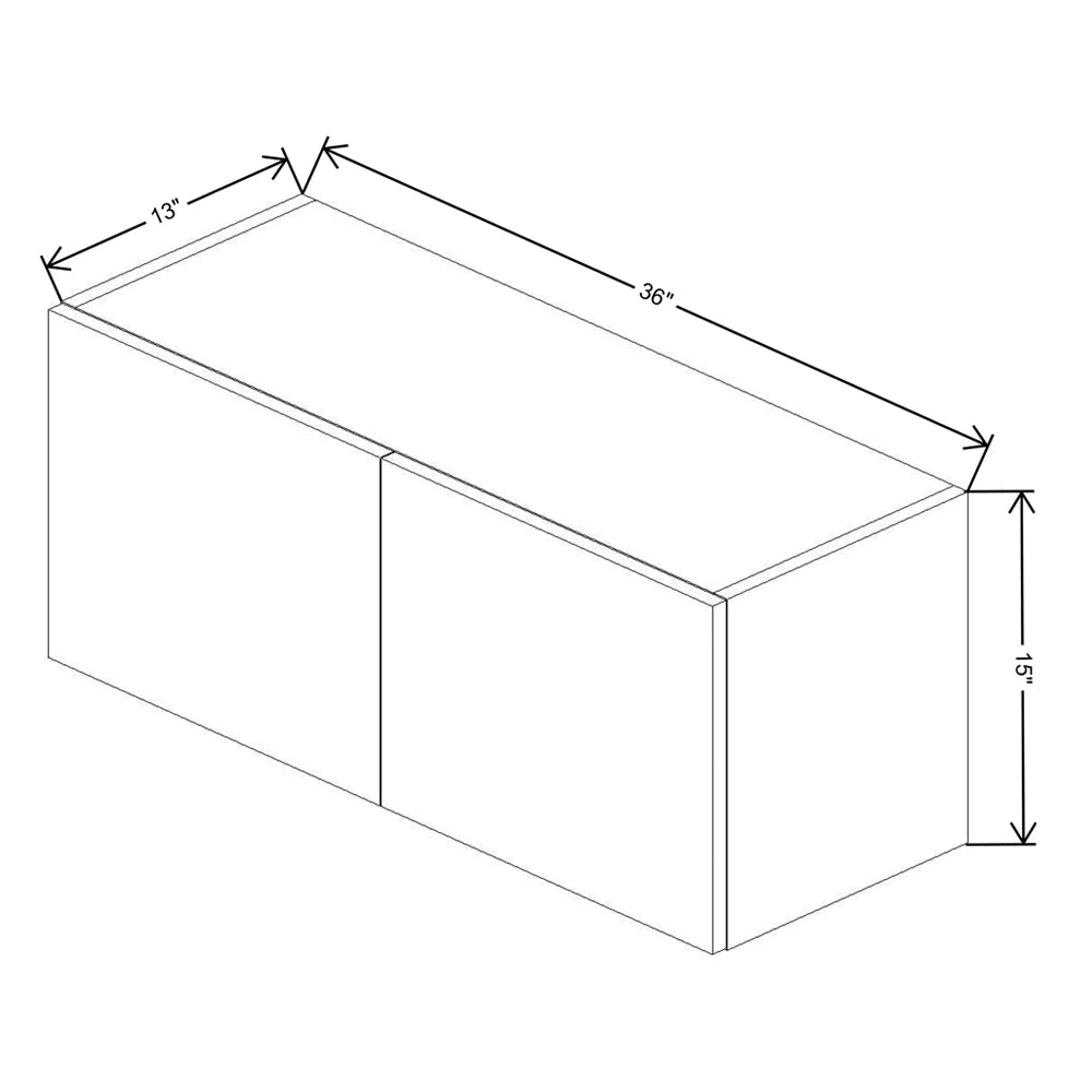 Fabuwood Illume Tuscany Olmo 3 36" W x 15" H x 13" D Double Door Wall Cabinet
