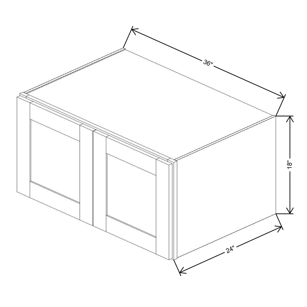 Fabuwood Quest Metro Mist 36" W X 18" H X 24" D Double Door Wall Cabinet - NO FINISH - image 1