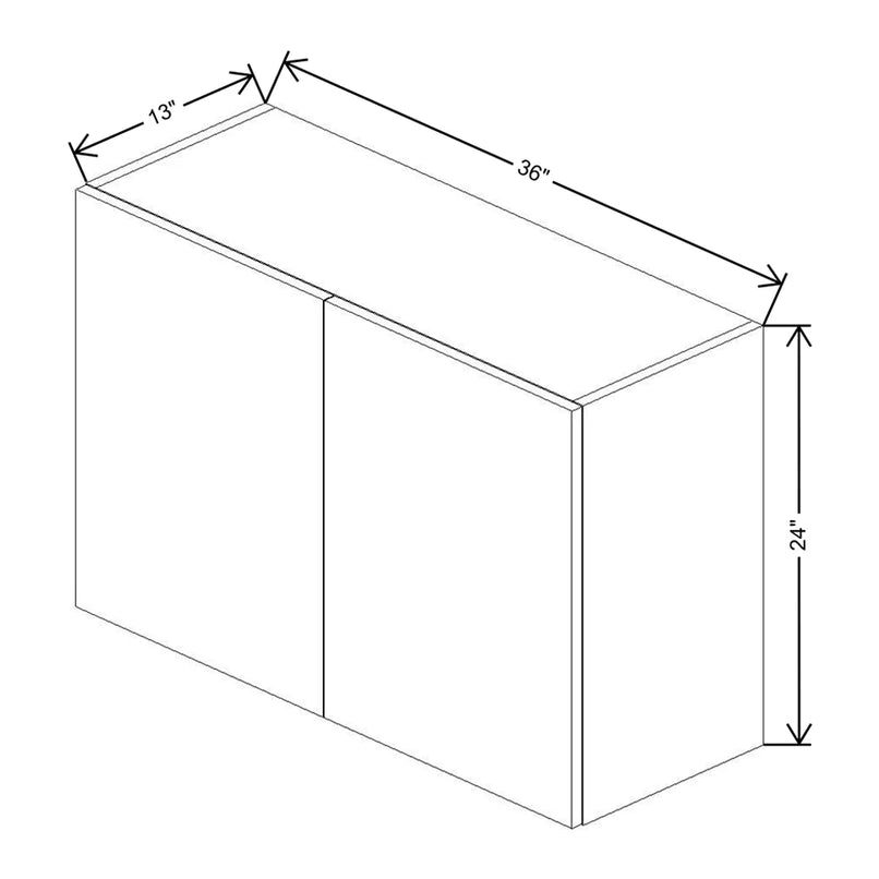 Fabuwood Illume Catalina Bianco Matte 36" W x 24" H x 13" D Double Door Wall Cabinet - image 1