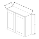 Fabuwood Allure Galaxy Mocha 36" W X 30" H X 12" D Double Door Wall Cabinet - RIGHT SIDE (RS) - image 1