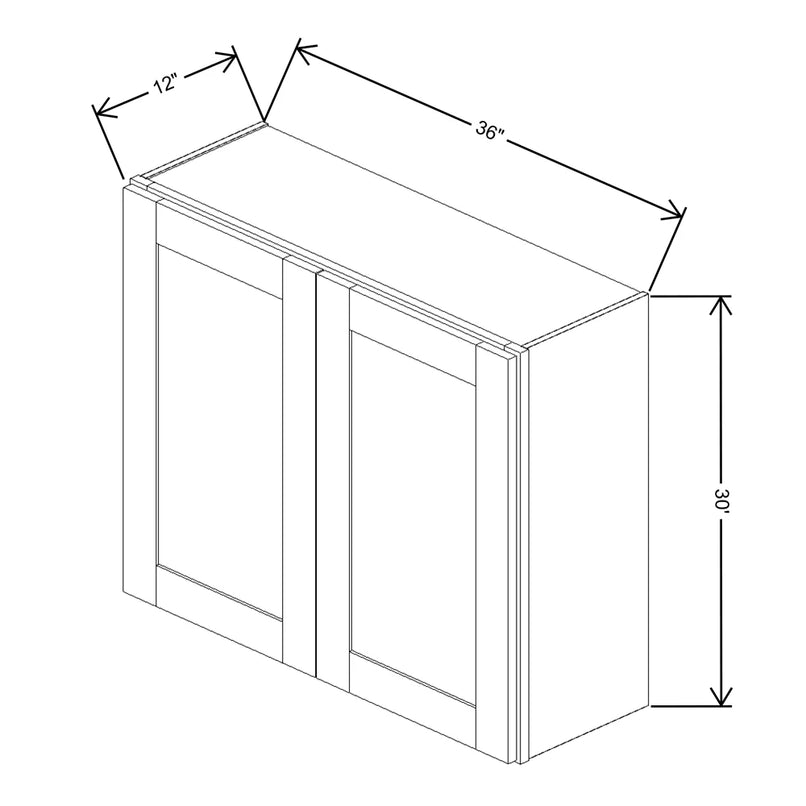 Fabuwood Allure Onyx Frost 36" W X 30" H X 12" D Double Door Wall Cabinet - NO FINISH - image 1