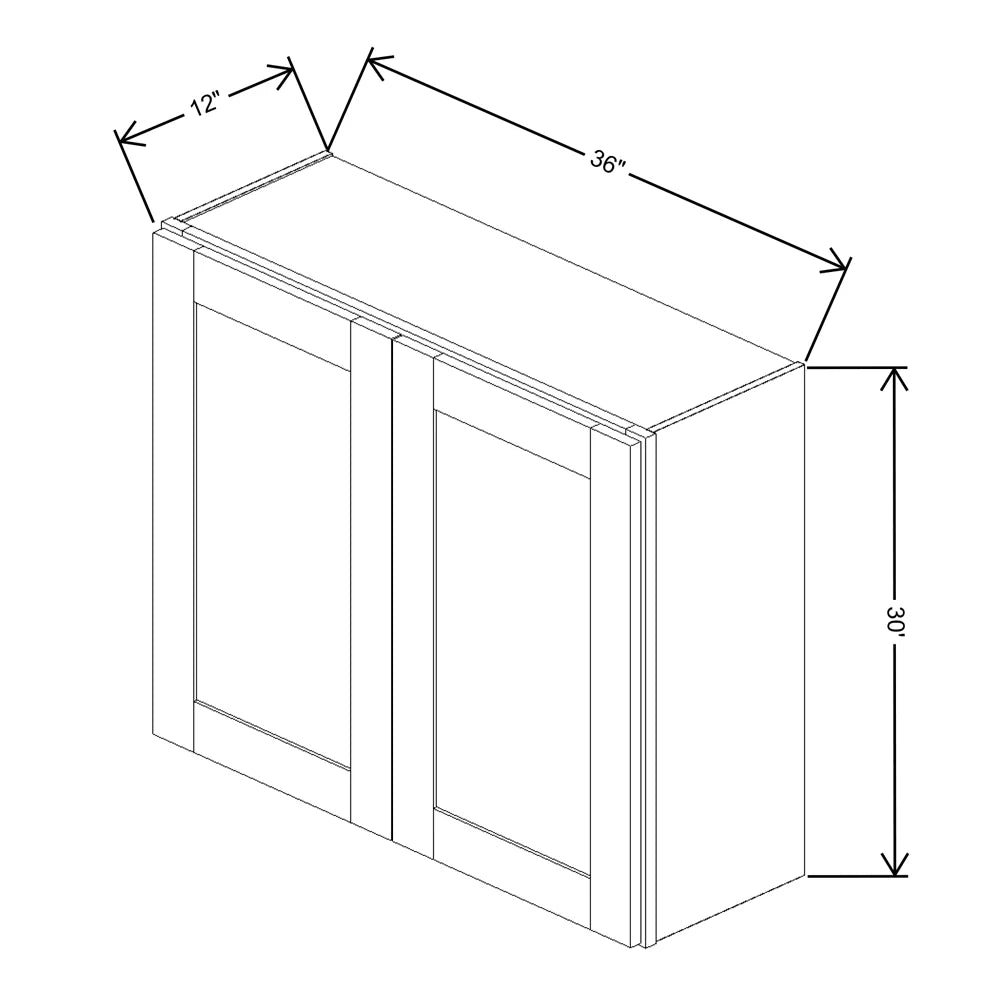 Fabuwood Quest Metro Mist 36" W X 30" H X 12" D Double Door Wall Cabinet - NO FINISH