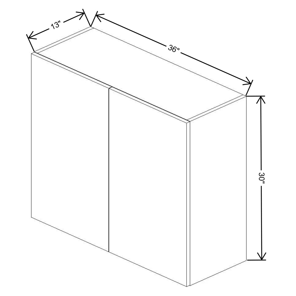 Fabuwood Illume Tuscany Olmo 3 36" W x 30" H x 13" D Double Door Wall Cabinet