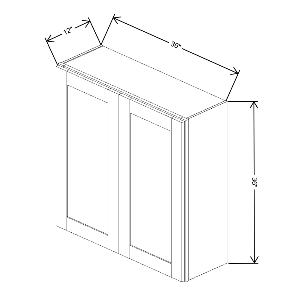 Fabuwood Allure Onyx Frost 36" W X 36" H X 12" D Double Door Wall Cabinet - RIGHT SIDE (R)