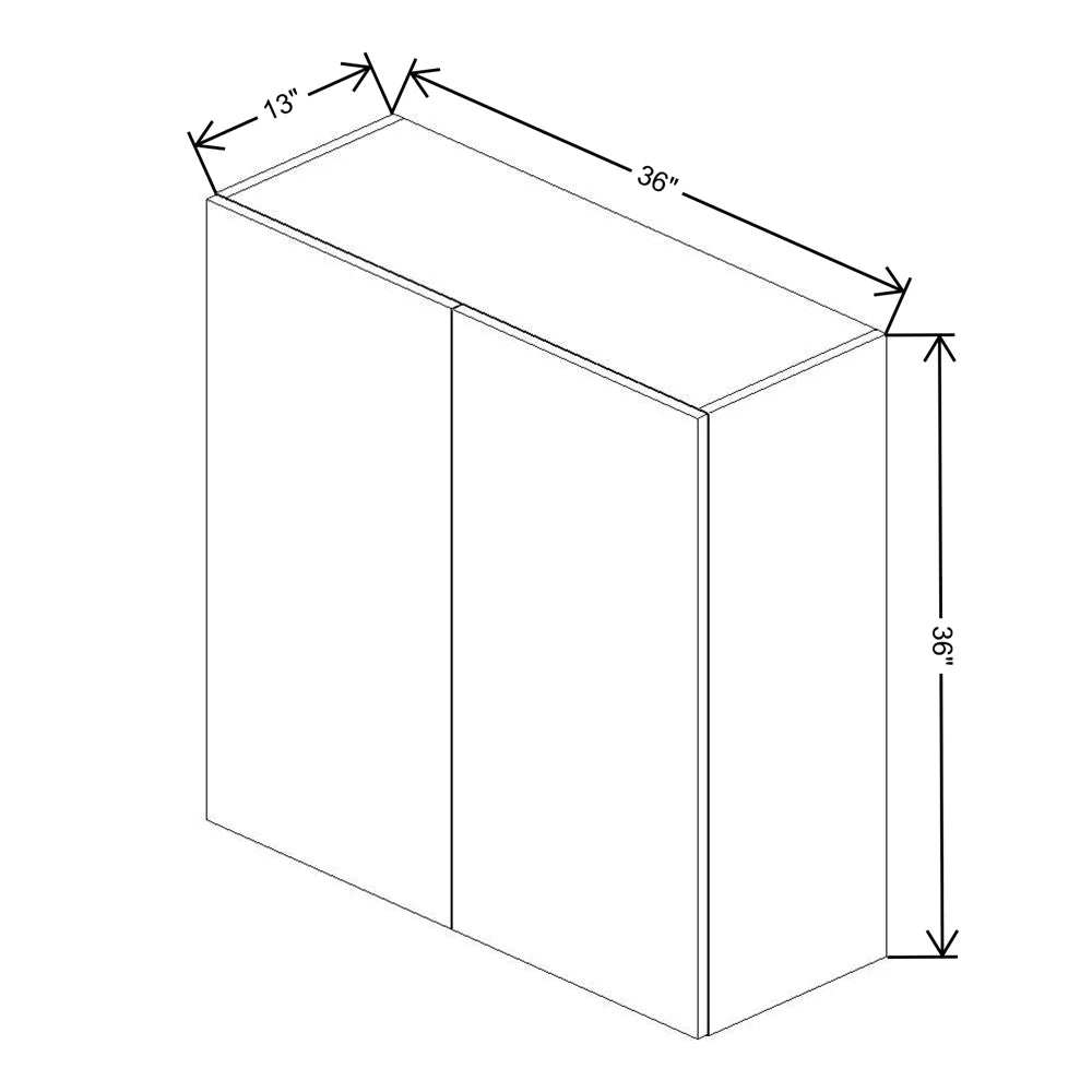 Fabuwood Illume Catalina Muratti 4 36" W x 36" H x 13" D Double Door Wall Cabinet