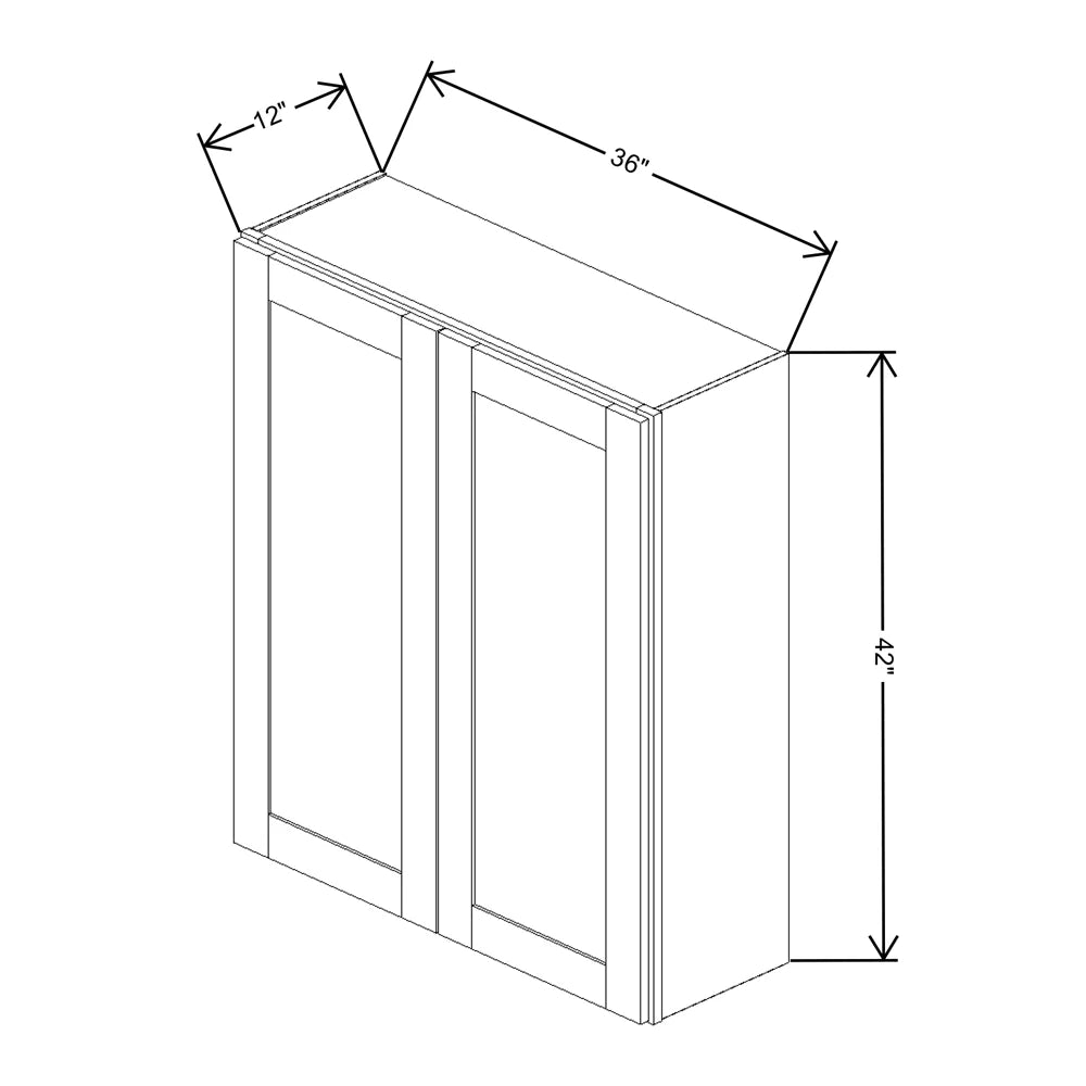 Fabuwood Value Premium Hallmark Frost 36" W X 42" H X 12" D Double Door Wall Cabinet - LEFT SIDE (L)