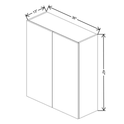 Fabuwood Illume Catalina Bianco Matte 36" W x 42" H x 13" D Double Door Wall Cabinet - image 1