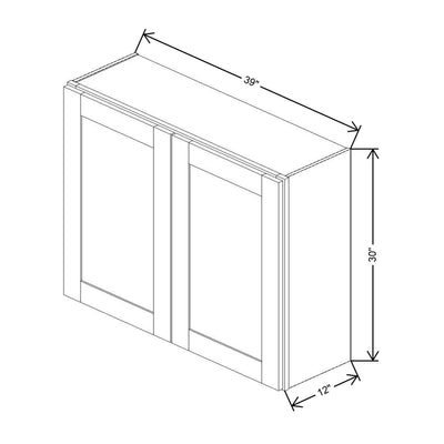 Fabuwood Allure Galaxy Nickel 39" W X 30" H X 12" D Double Door Wall Cabinet - LEFT SIDE (L) - image 1