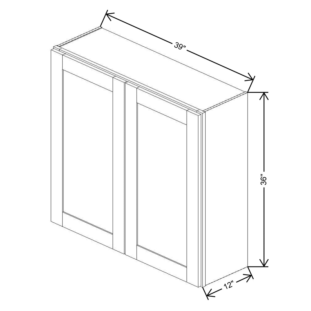 Fabuwood Allure Onyx Horizon 39" W X 36" H X 12" D Double Door Wall Cabinet - BOTH SIDE (BS)