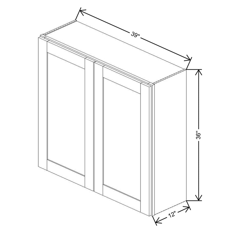 Fabuwood Allure Galaxy Linen 39" W X 36" H X 12" D Double Door Wall Cabinet - NO FINISH - image 1