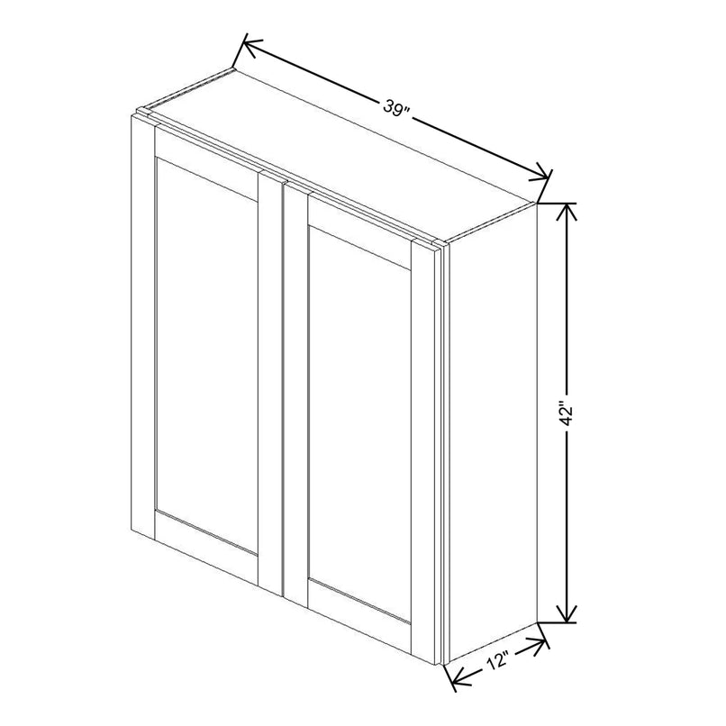 Fabuwood Value Premium Hallmark Frost 39" W X 42" H X 12" D Double Door Wall Cabinet - NO FINISH - image 1