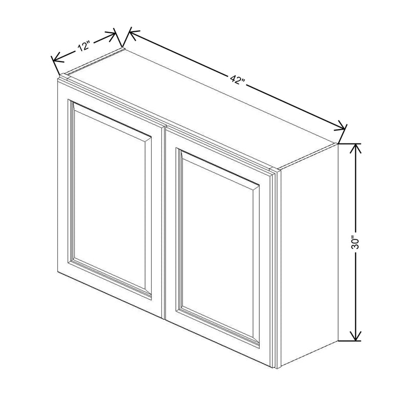 Fabuwood Value Premium Hallmark Frost 42" W X 30" H X 12" D Double Door Wall Cabinet - Right Side(RS) - image 1